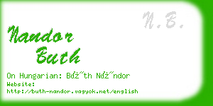 nandor buth business card